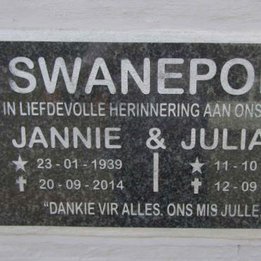 SWANEPOEL Jannie 1939-2014 & Juliana 1942-2022