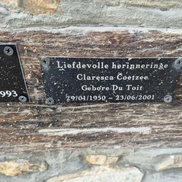 COETZEE Claresca nee DU TOIT 1950-2001