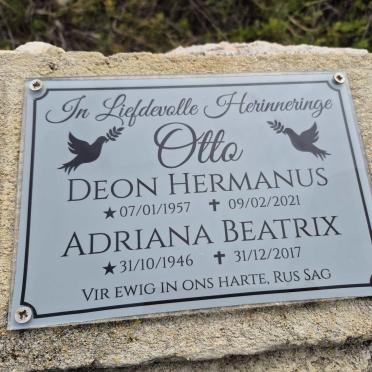 OTTO Deon Hermanus 1957-2021 & Adriana Beatrix 1946-2017