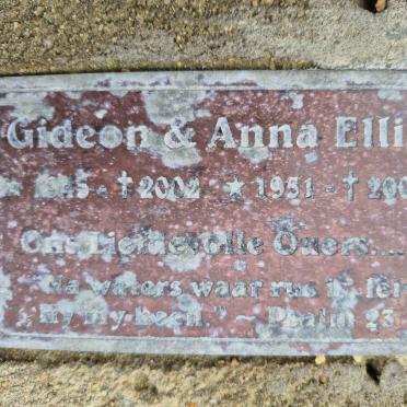 ELLIS Gideon 1945-2002 & Anna 1951-2009