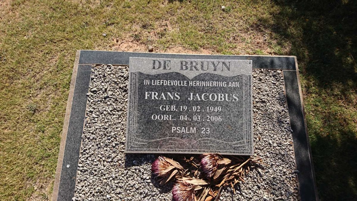 BRUYN Frans Jacobus, de 1949-2006