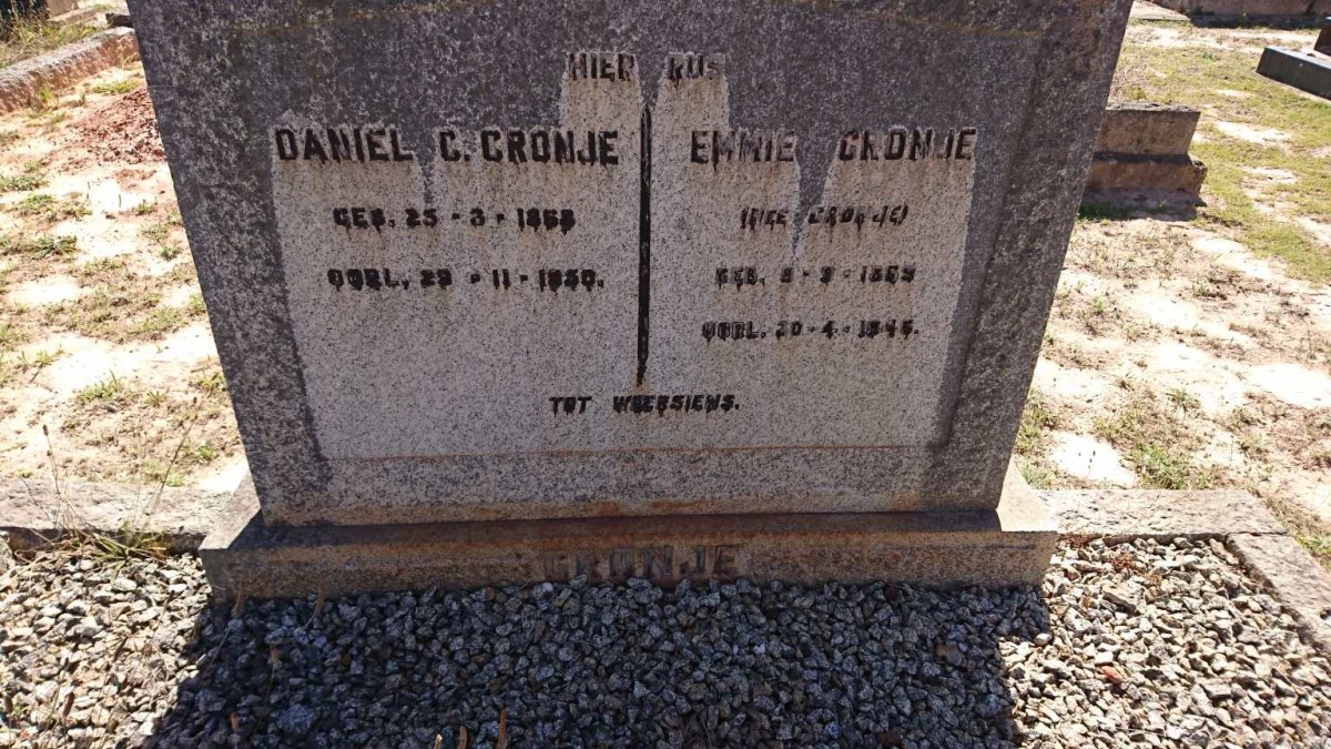 CRONJE Daniel C. 1868-1950 &amp; Emmie 1869-194?