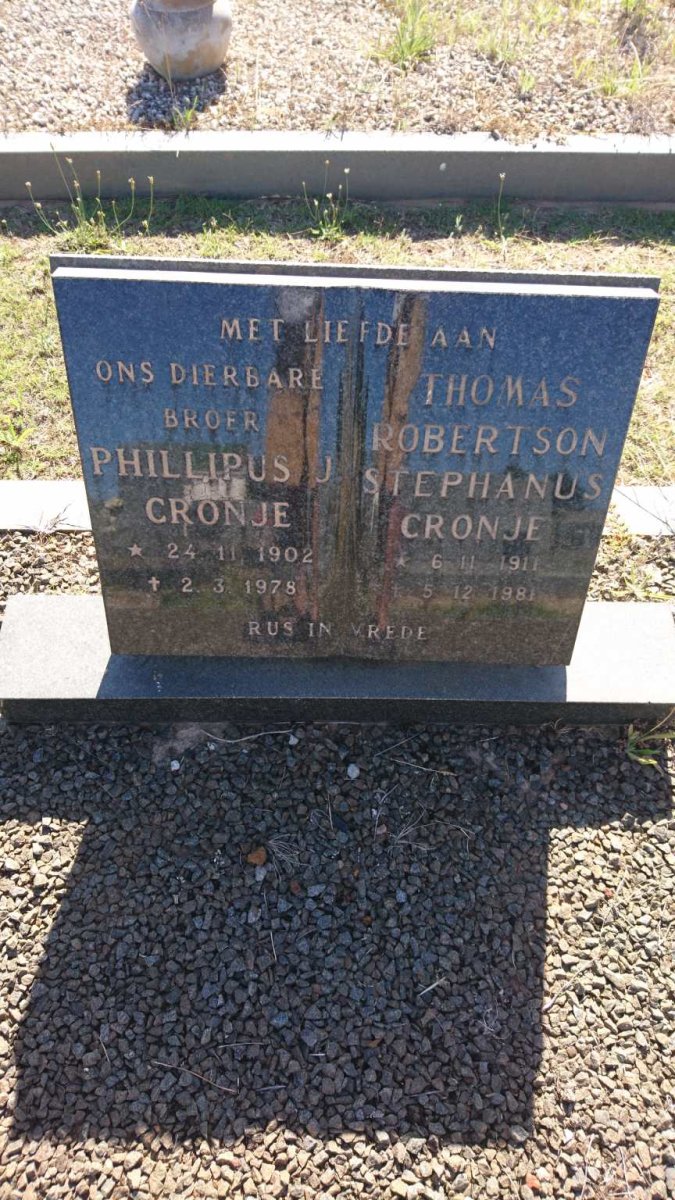 CRONJE Phillipus J. 1902-1978 :: CRONJE Thomas Robertson Stephanus 1911-1981