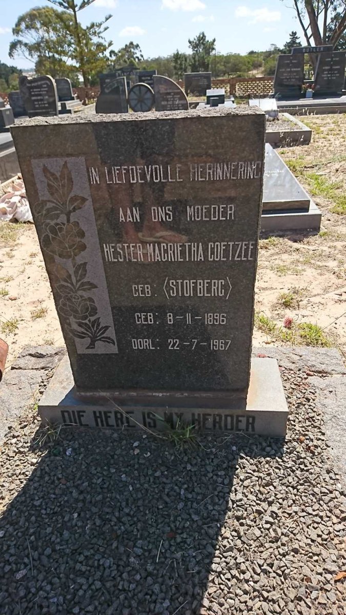 COETZEE Hester Magrietha nee STOFBERG 1896-1967