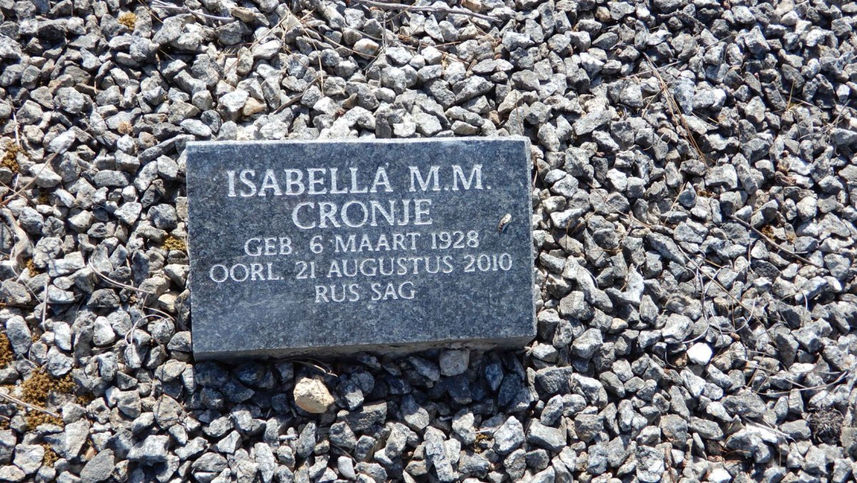 CRONJE Isabella M.M. 1928-2010