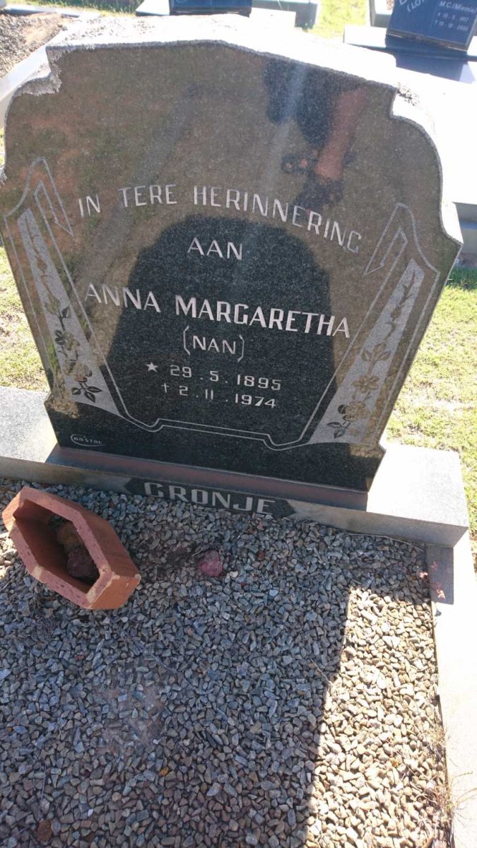 CRONJE Anna Margaretha 1895-1974