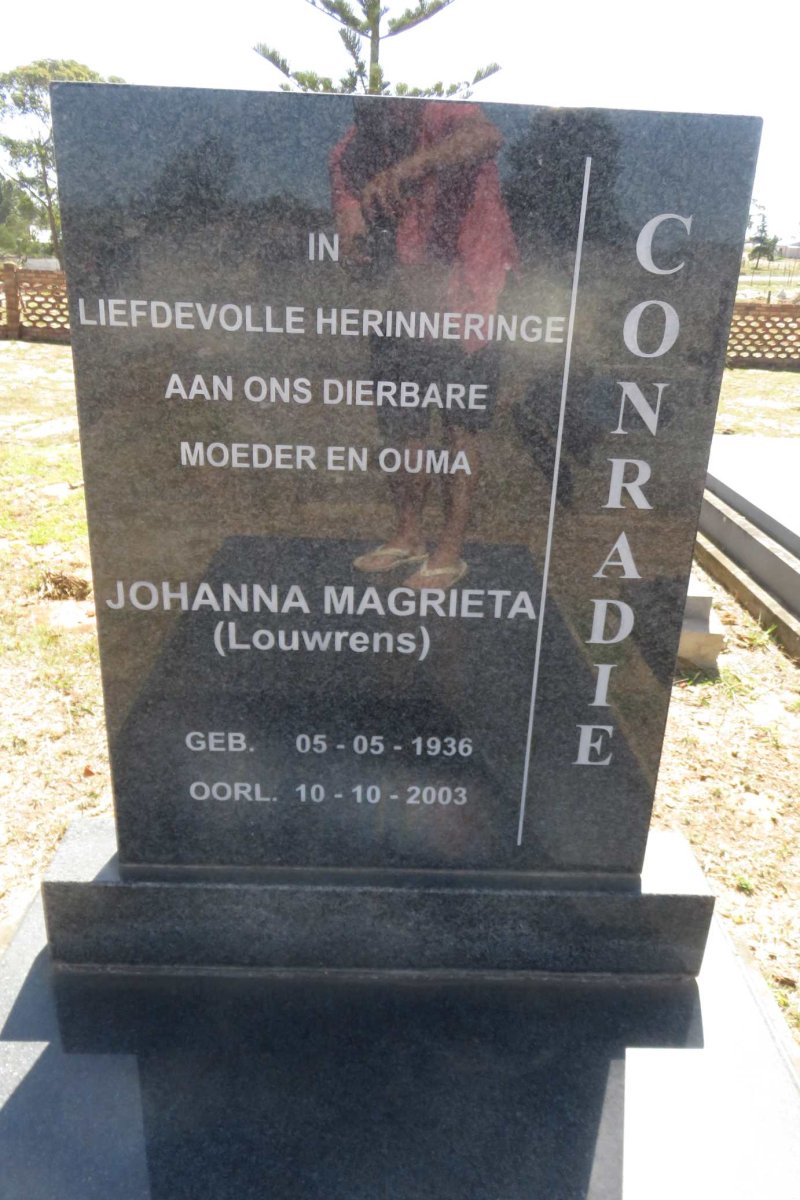 CONRADIE Johanna Magrieta nee LOUWRENS 1936-2003