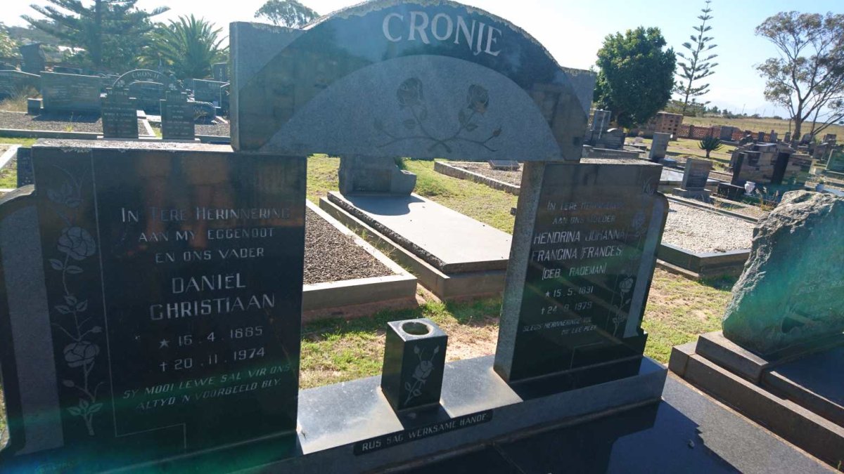 CRONJE Daniel Christiaan 1885-1974 &amp; Hendrina Johanna Francina RADEMAN 1891-1979
