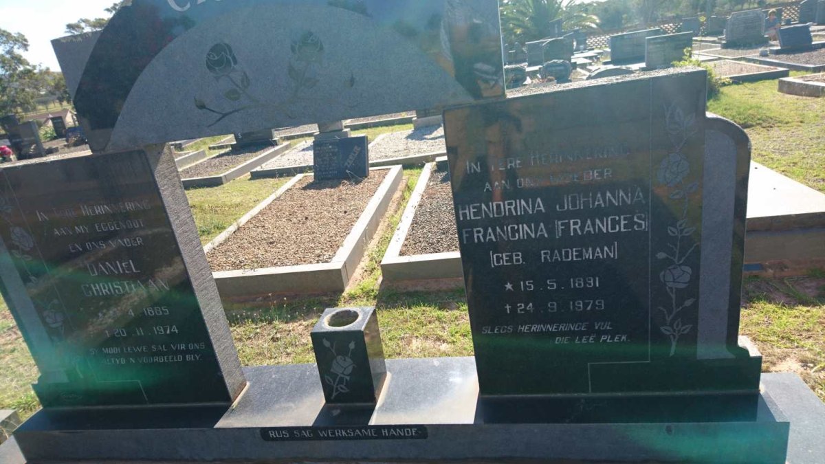 CRONJE Daniel Christiaan 1885-1974 &amp; Hendrina Johanna Francina RADEMAN 1891-1979