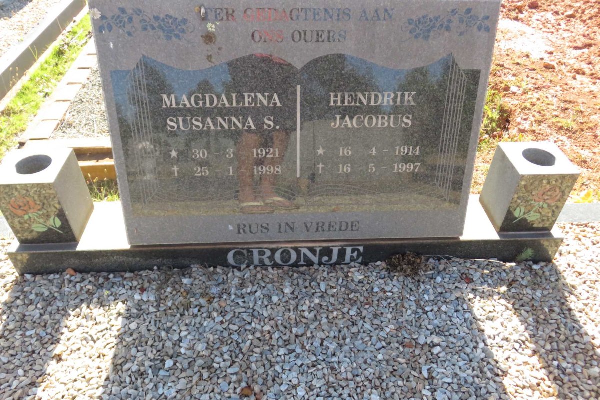 CRONJE Hendrik Jacobus 1914-1997 &amp; Magdalena Susanna S. 1921-1998