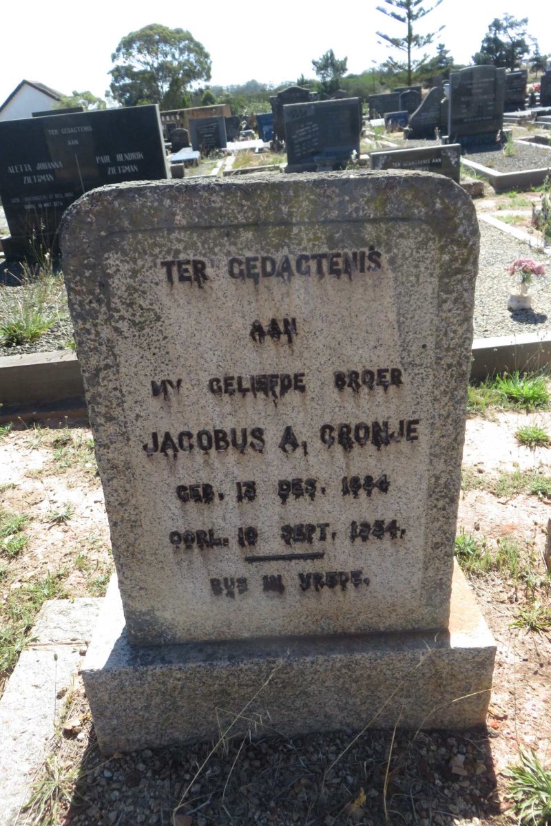 CRONJE Jacobus A. 1884-1954