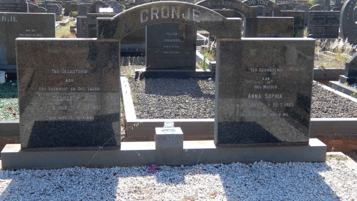 CRONJE George F.J. 1902-1973 &amp; Anna Sophia 1903-1985