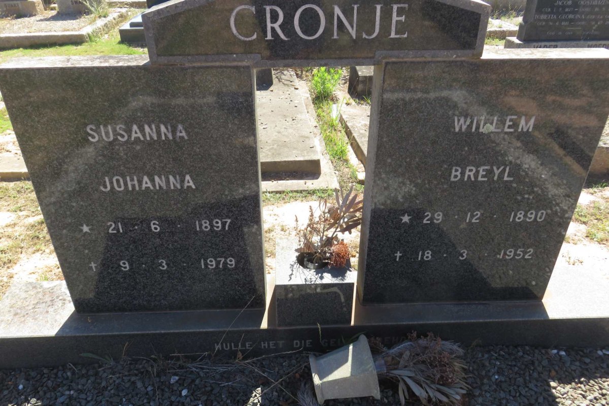 CRONJE Willem Breyl 1890-1952 &amp; Susanna Johanna 1897-1979
