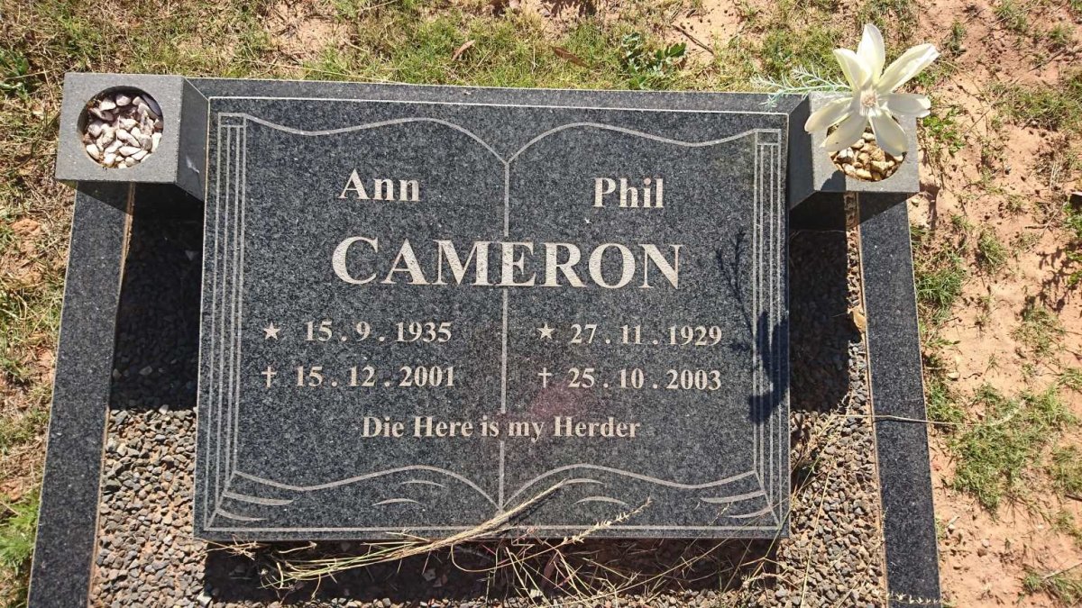 CAMERON Phil 1929-2003 &amp; Ann 1935-2001
