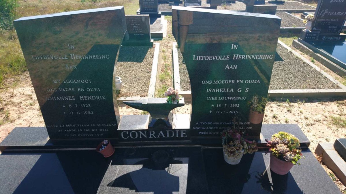 CONRADIE Johannes Hendrik 1923-1982 &amp; Isabella G.S. LOUWRENS 1932-2015