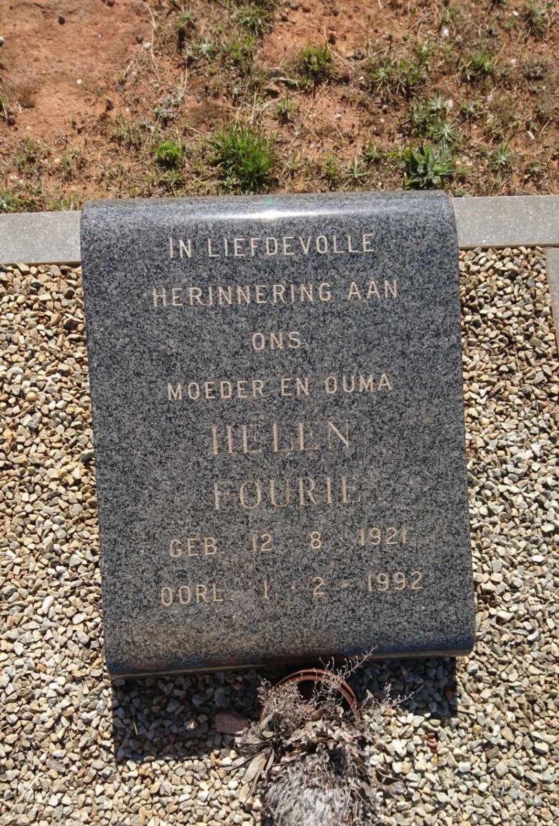FOURIE Helen 1921-1992