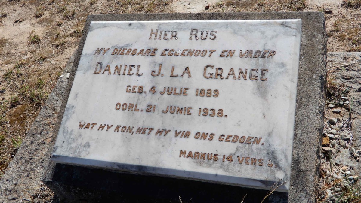 GRANGE Daniel J., la 1889-1938