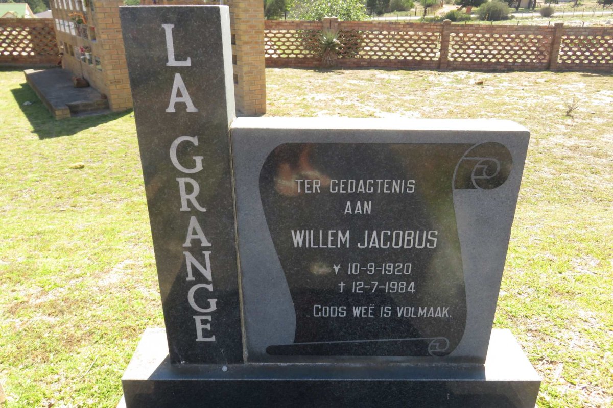 GRANGE Willem Jacobus, la 1920-1984