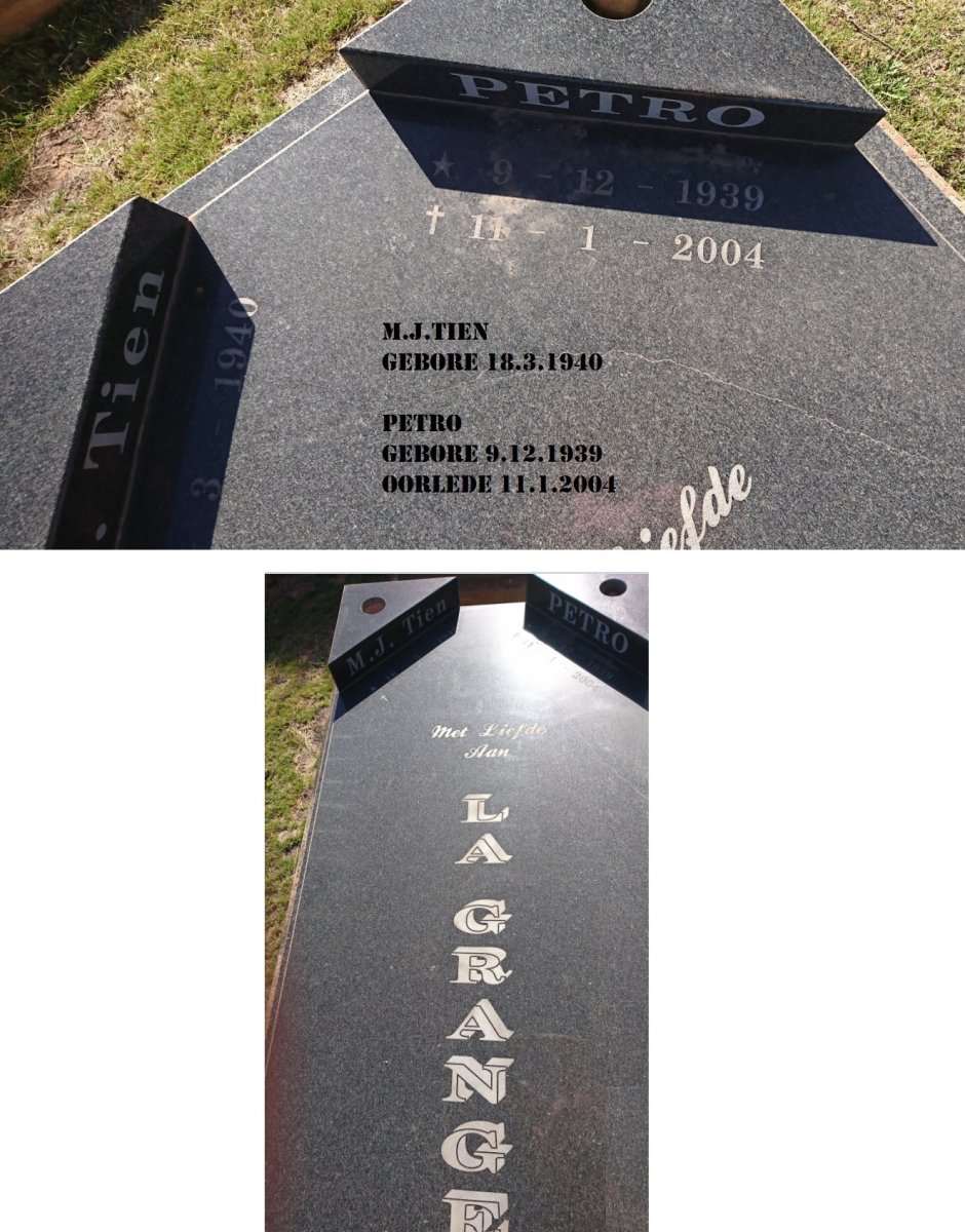 GRANGE M.J., le 1940- &amp; Petro 1939-2004