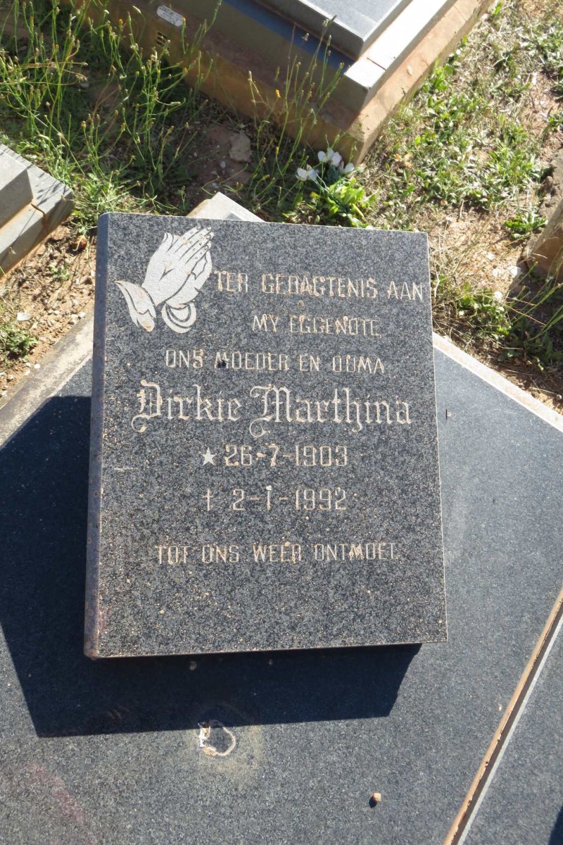 GRANGE Gert Albertus, la 1911-1993 &amp; Dirkie Marthina 1903-1992