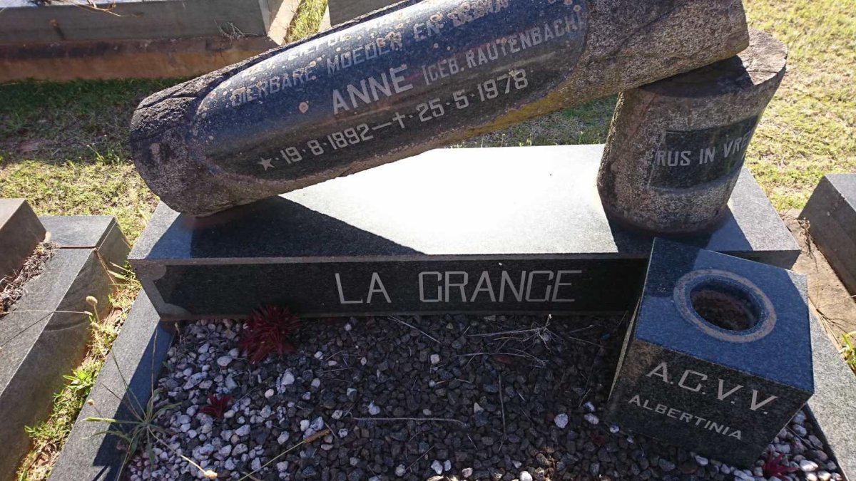 GRANGE Anne, la nee RAUTENBACH 1892-1978