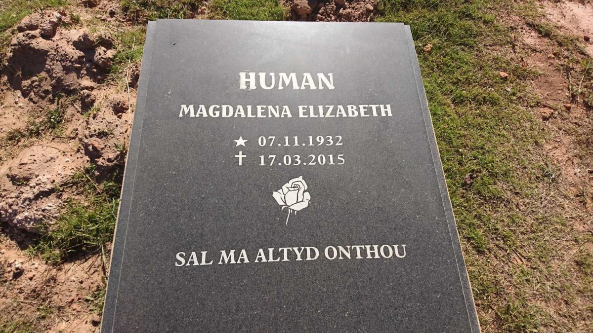 HUMAN Magdalena Elizabeth 1932-2015