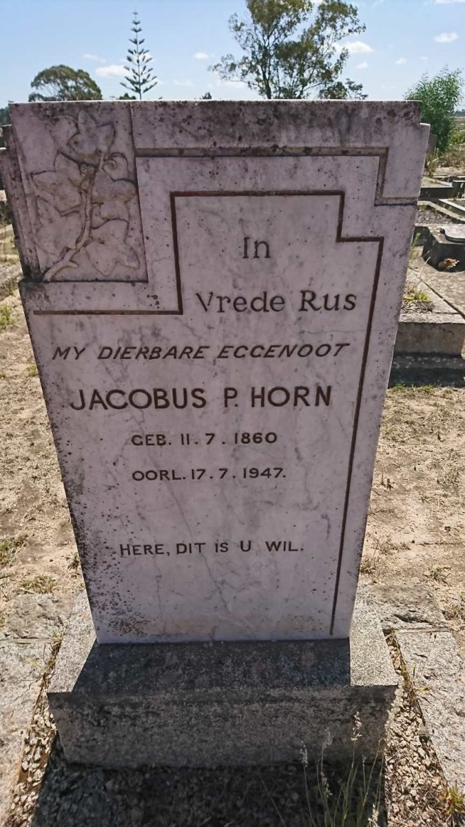 HORN Jacobus P. 1860-1947