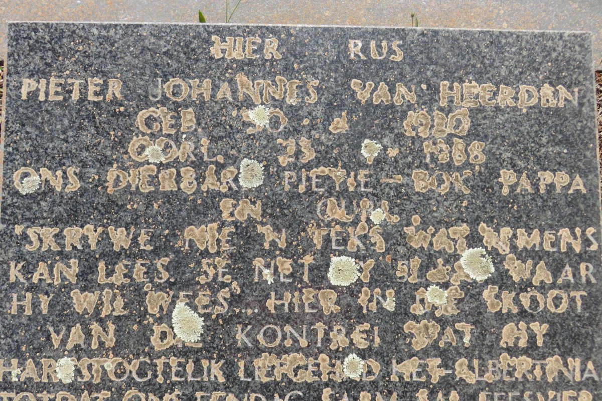 HEERDEN Pieter Johannes, van 1920-1988