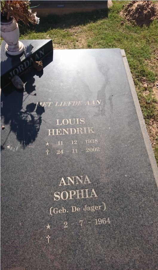 JORDAAN Louis Hendrik 1938-2002 :: JORDAAN Anna Sophia nee DE JAGER 1964-