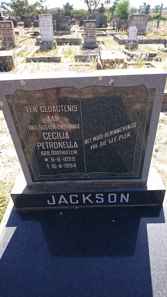 JACKSON Cecilia Petronella nee OOSTHUIZEN 1898-1984