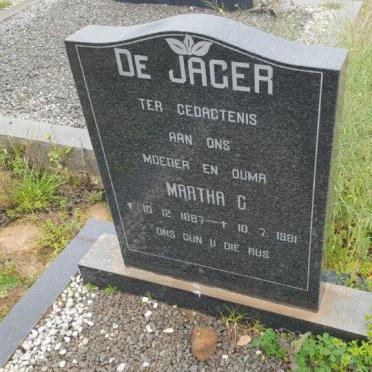 JAGER Martha C., de 1887-1981