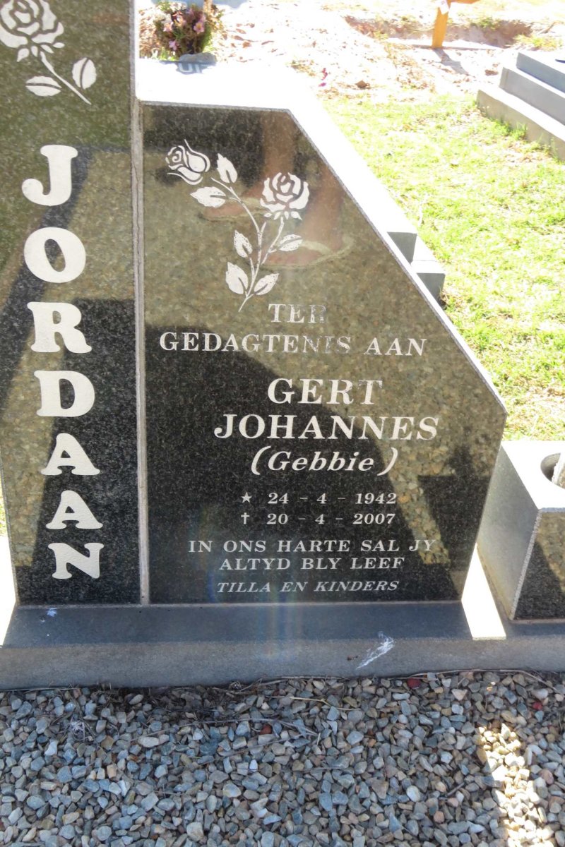 JORDAAN Gert Johannes 1942-2007