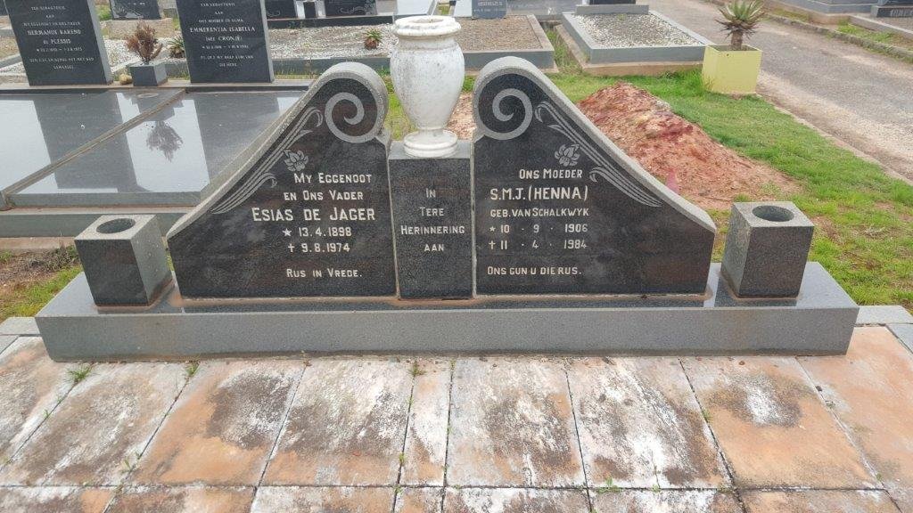 JAGER Esias, de 1898-1974 &amp; S.M.J. VAN SCHALKWYK 1906-1984