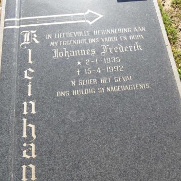 KLEINHANS Johannes Frederik 1935-1992 :: KLEINHANS Clara 2014-2014