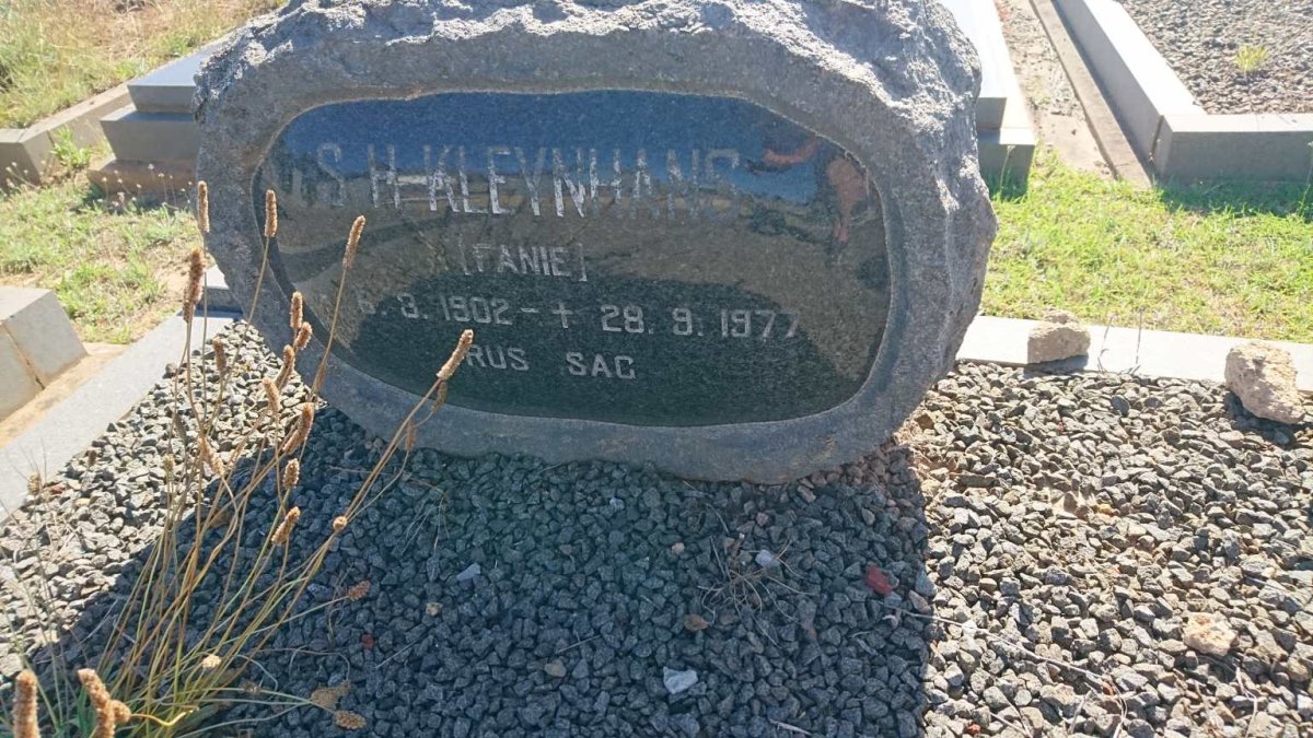 KLEYNHANS S.H. 1902-1977 &amp; H.S. 1909-1986
