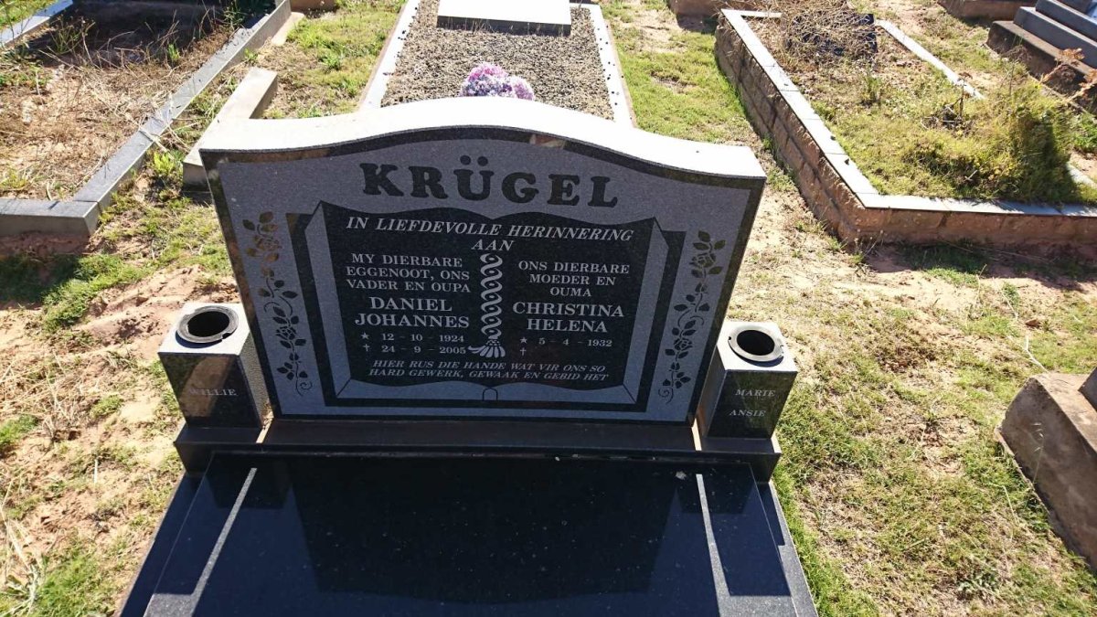 KRUGEL Daniel Johannes 1924-2005 &amp; Christina Helena 1932-