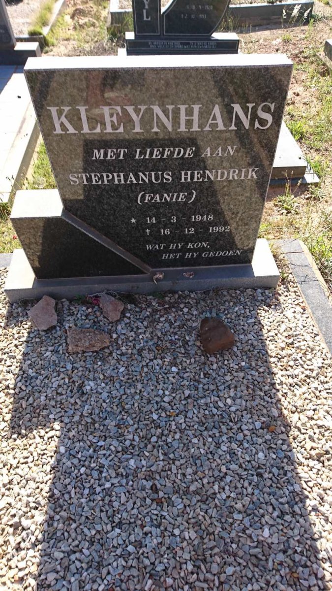 KLEYNHANS Stephanus Hendrik 1948-1992