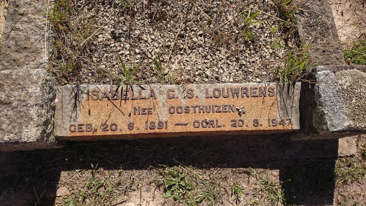 LOUWRENS Isabella nee C.S. OOSTHUIZEN 1891-1947