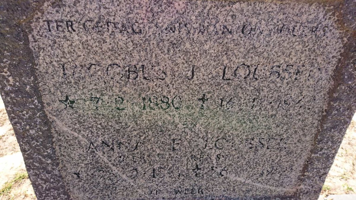 LOUBSER Jacobus J. 1880-19?? &amp; Anna E. Sophia VAN RENSBURG 1891-19??