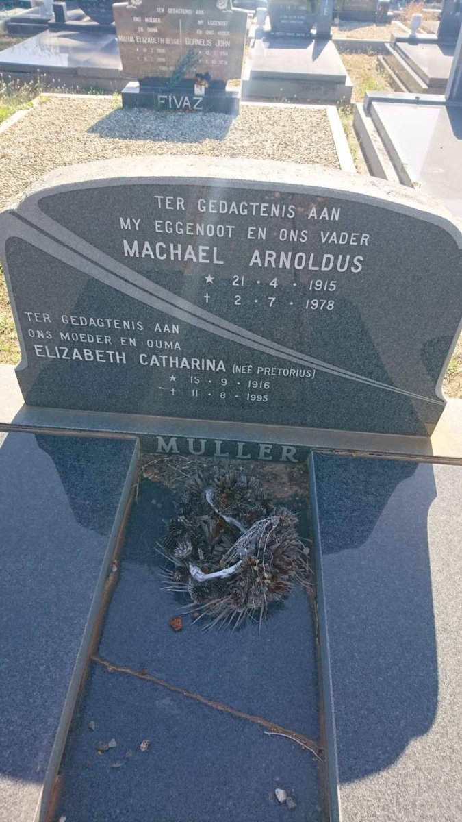 MULLER Machael Arnoldus 1915-1978 &amp; Elizabeth Catharina PRETORIUS 1916-1995