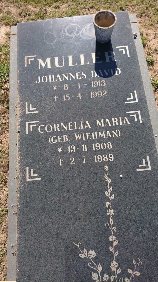 MULLER Johannes David 1913-1992 &amp; Cornelia Maria WIEHMAN 1908-1989