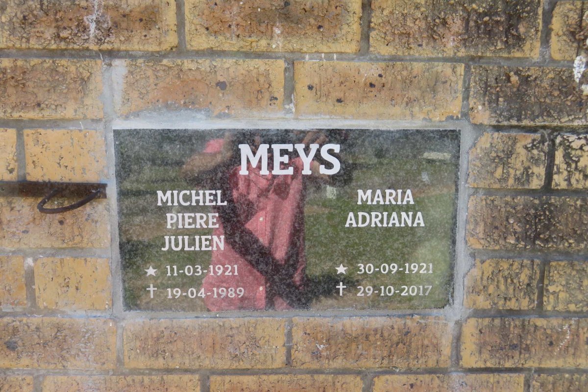 MEYS Michel Piere Julien 1921-1989 &amp; Maria Adriana 1921-2017