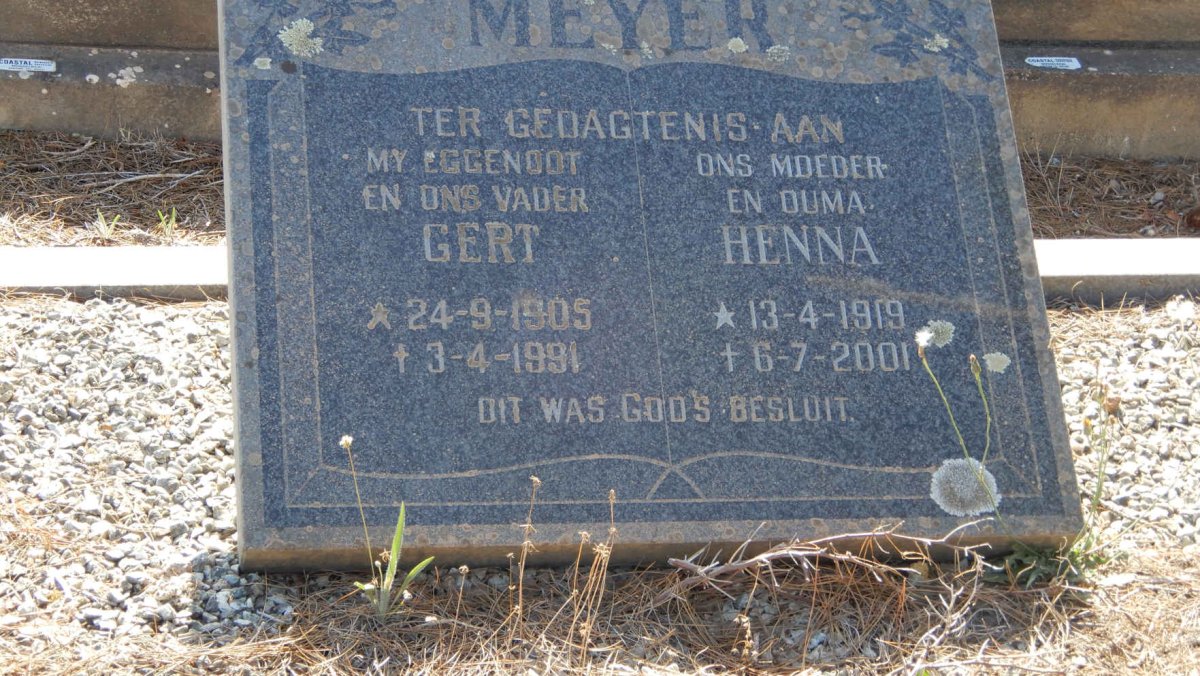 MEYER Gert 1905-1991 &amp; Henna 1919-2001