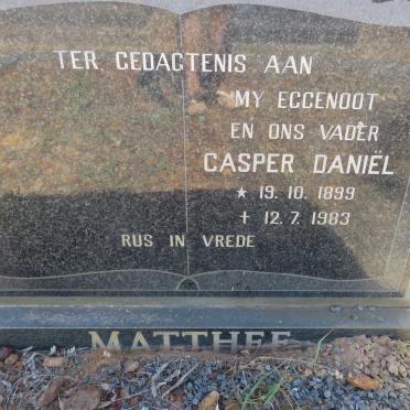 MATTHEE Casper Daniël 1899-1983