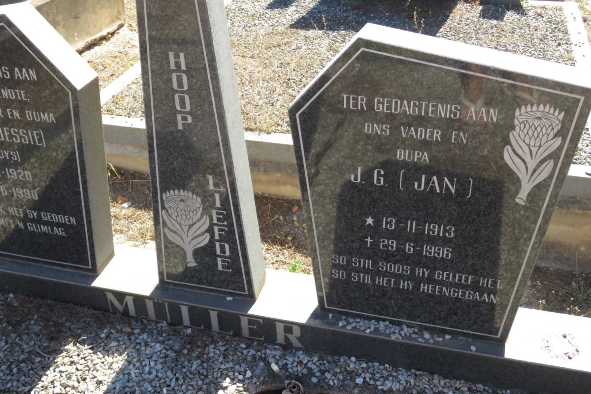 MULLER J.G. 1913-1996 &amp; J.S.E. UYS 1920-1990