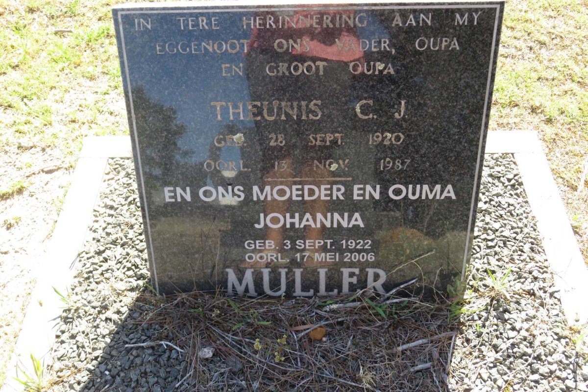 MULLER Theunis C.J. 1920-1987 &amp; Johanna 1922-2006