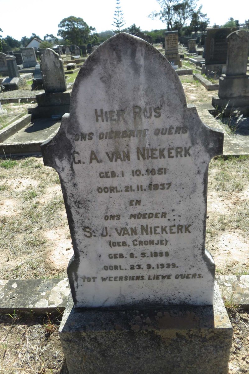 NIEKERK G.A., van 1851-1937 &amp; S.J. CRONJE 1858-1939