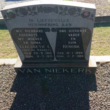 NIEKERK Hendrik, van 1884-1984 &amp; Elizabeth C. DE SWARDT 1910-1971