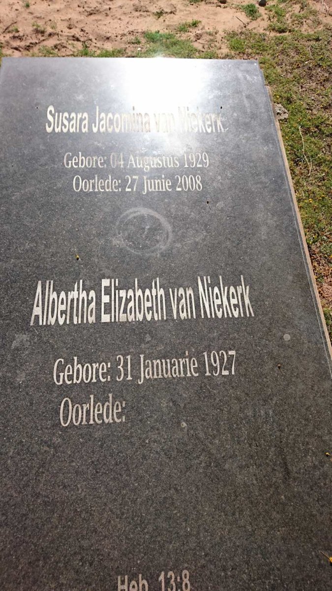 NIEKERK Alberta Elizabeth, van 1927-
