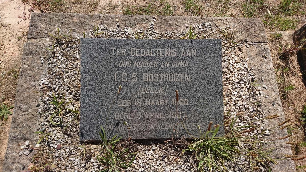 OOSTHUIZEN I.C.S. 1866-1967